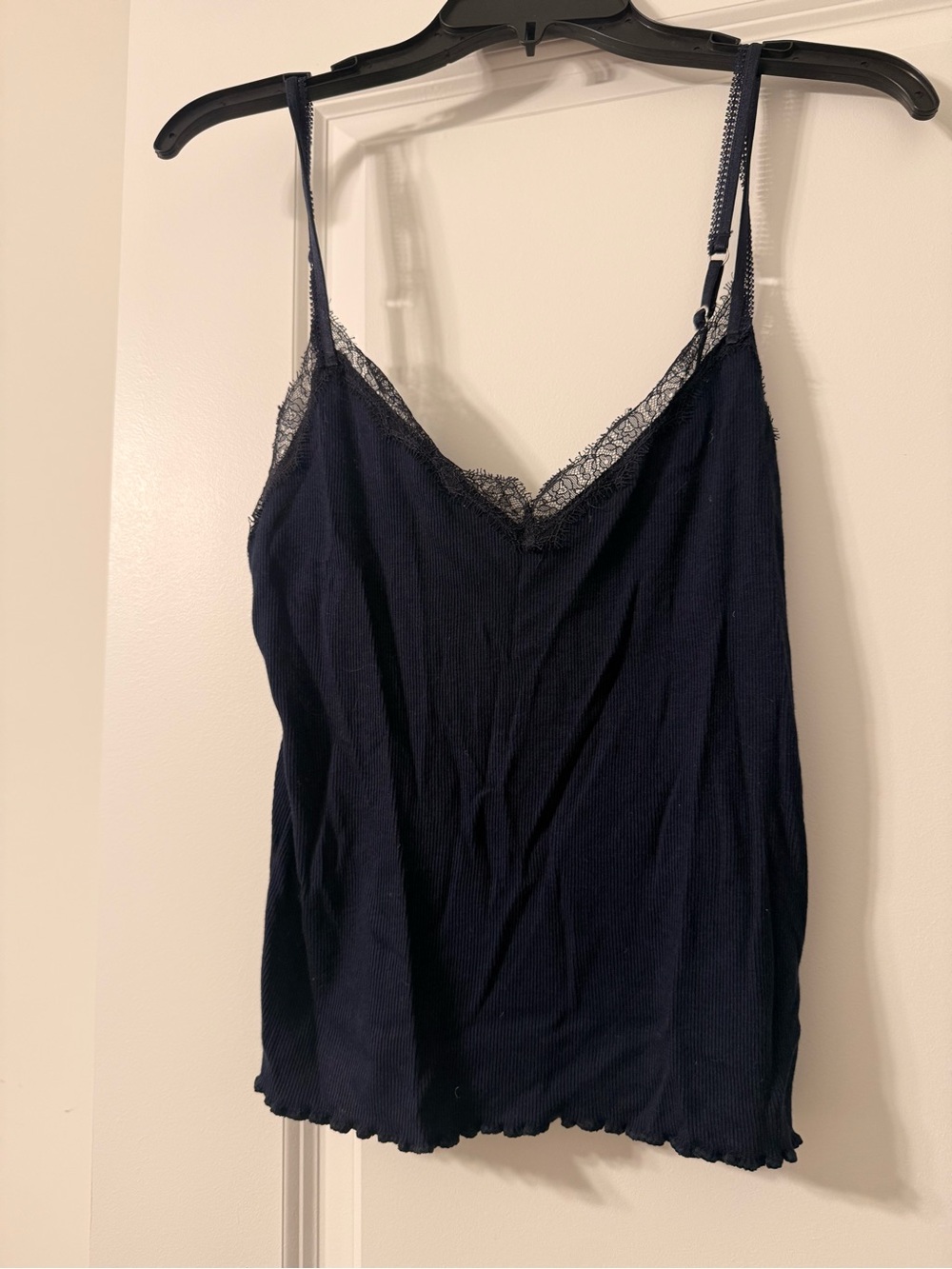 J. Crew Navy Lace-Trim Camisole